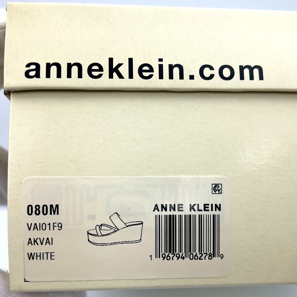 ANNE KLEIN, AKVAI WHITE SLIP ONS PLATFORM ELASTIC TOP WITH SUPER CUSHION SOLE 8M - Picture 16 of 16